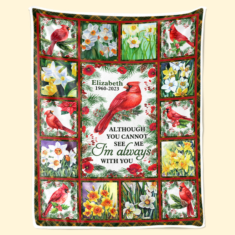 Whenever You See A Cardinal - Memorial Personalized Custom Blanket - Christmas Gift, Sympathy Gift For Family Members