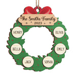 Custom Family Name Christmas Wreath Gifts - Personalized Ornament