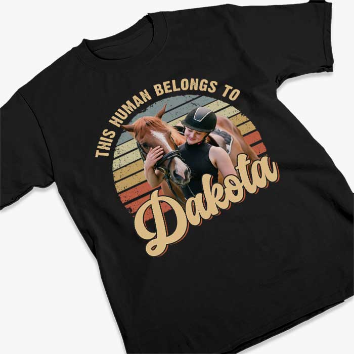 Custom Photo Just A Human Who Loves Horses - Horse Personalized Custom Unisex T-shirt, Hoodie, Sweatshirt - Gift For Pet Owners, Pet Lovers