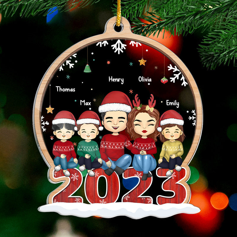 Sparkling Lights & Cozy Nights - Family Personalized Custom Ornament - Acrylic Custom Shaped - Christmas Gift For Family Members