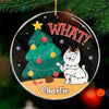 I Approve Of This Tree - Cat Personalized Custom Ornament - Acrylic Round Shaped - Christmas Gift For Pet Owners, Pet Lovers