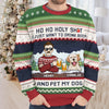 Drink Beer & Pet My Dog - Dog Personalized Custom Ugly Sweatshirt - Unisex Wool Jumper - Christmas Gift For Pet Owners, Pet Lovers