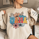 Custom Name Floral Mama Gifts for Mom - Personalized Sweater