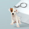 Custom Photo Happiness Is A Warm Puppy - Dog & Cat Personalized Custom Shaped Acrylic Keychain - Gift For Pet Owners, Pet Lovers