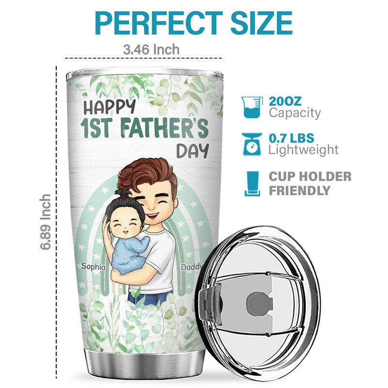 Just Know That I Really Love You - Family Personalized Custom Tumbler - Father's Day, Birthday Gift For First Dad