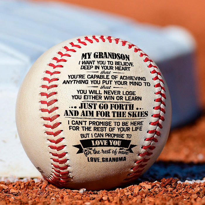 Grandson Gifts from Grandma - Inspirational Message Baseball