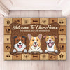 The Humans Live Here With Us - Personalized Decorative Mat - Gift For Pet Lovers