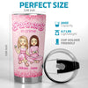 Pretty In Pink - Bestie Personalized Custom Tumbler - Christmas Gift For Best Friends, BFF, Sisters