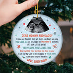 Custom Ultrasound Photo Christmas Gifts for Parents-to-Be - Personalized Ceramic Ornament