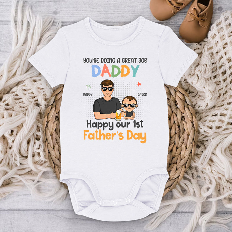 You're Born To Be A Dad - Family Personalized Custom Baby Onesie - Father's Day, Baby Shower Gift, Gift For First Dad
