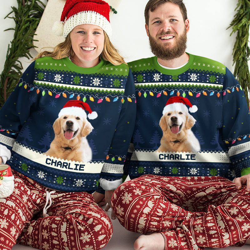Custom Photo Happy Howlidays - Dog & Cat Personalized Custom Ugly Sweatshirt - Unisex Wool Jumper - Christmas Gift For Pet Owners, Pet Lovers