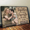 Custom Photo Together Is My Favorite Place To Be - Couple Personalized Custom Horizontal Poster - Gift For Husband Wife, Anniversary
