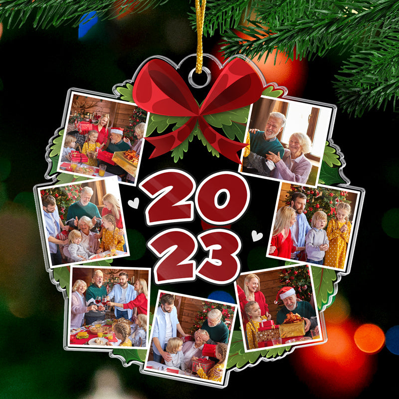 Custom Photo Christmas 2023 - Family Personalized Custom Ornament - Acrylic Custom Shaped - Christmas Gift For Family Members
