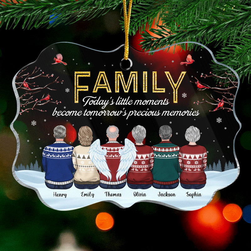Little Moments Become Precious Memories - Family Personalized Custom Ornament - Acrylic Benelux Shaped - Christmas Gift For Family Members