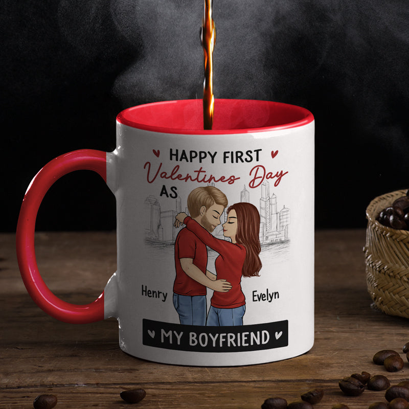 You Are My Valentine Everyday - Couple Personalized Custom Accent Mug - Valentine Gift For Husband Wife, Anniversary, First Valentines Together