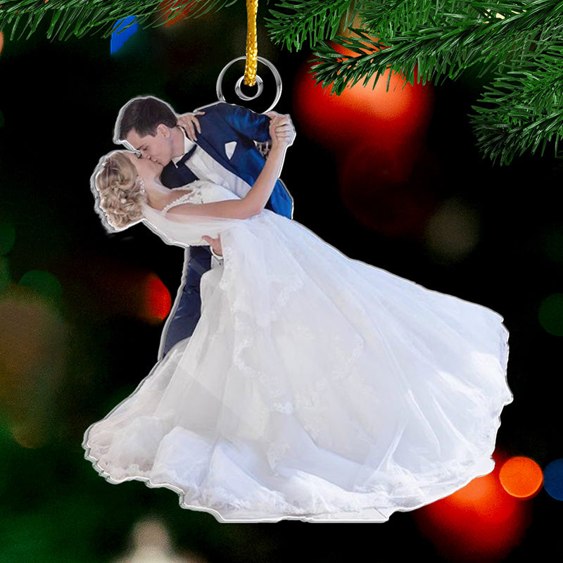 Custom Photo In Your Arms, I've Found My Home - Couple Personalized Custom Ornament - Acrylic Custom Shaped - Christmas Gift For Husband Wife, Anniversary