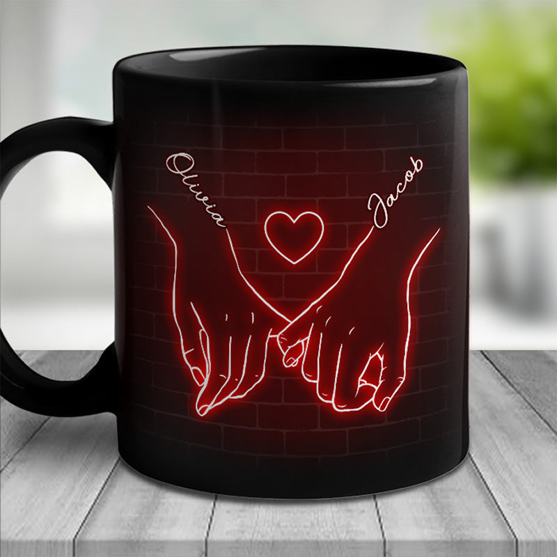 Our Love Is Magic - Couple Personalized Custom Black Mug - Gift For Husband Wife, Anniversary