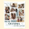 Custom Photo Best Grandma In The World - Family Personalized Custom Blanket - Gift For Grandma, Grandpa