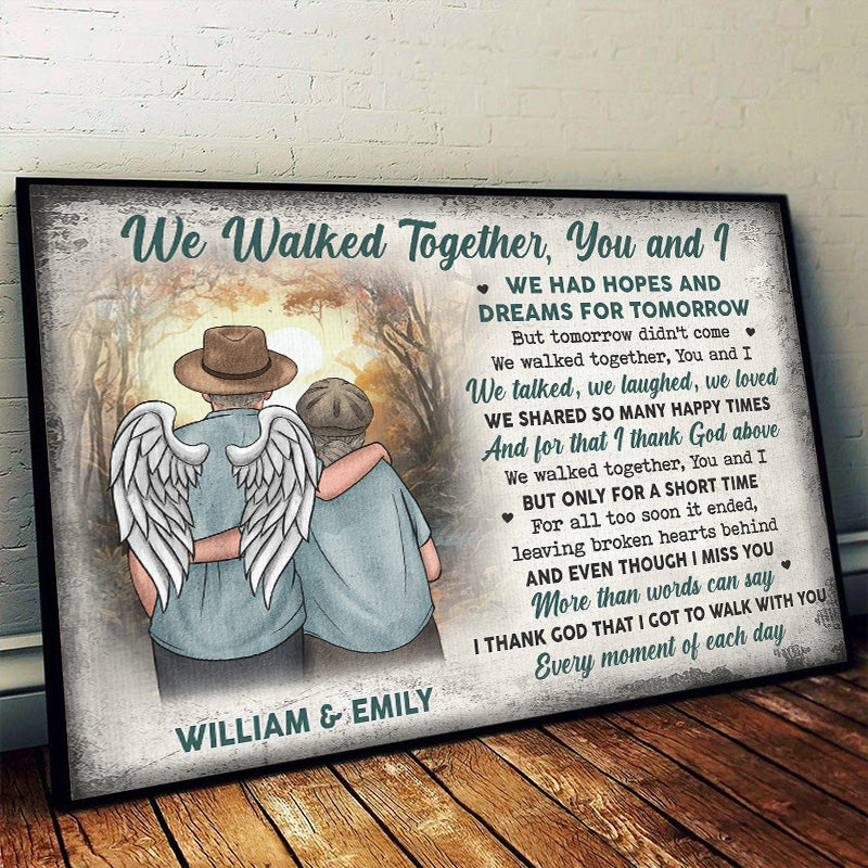 Custom Name Memorial Walking Together Tribute - Personalized Poster