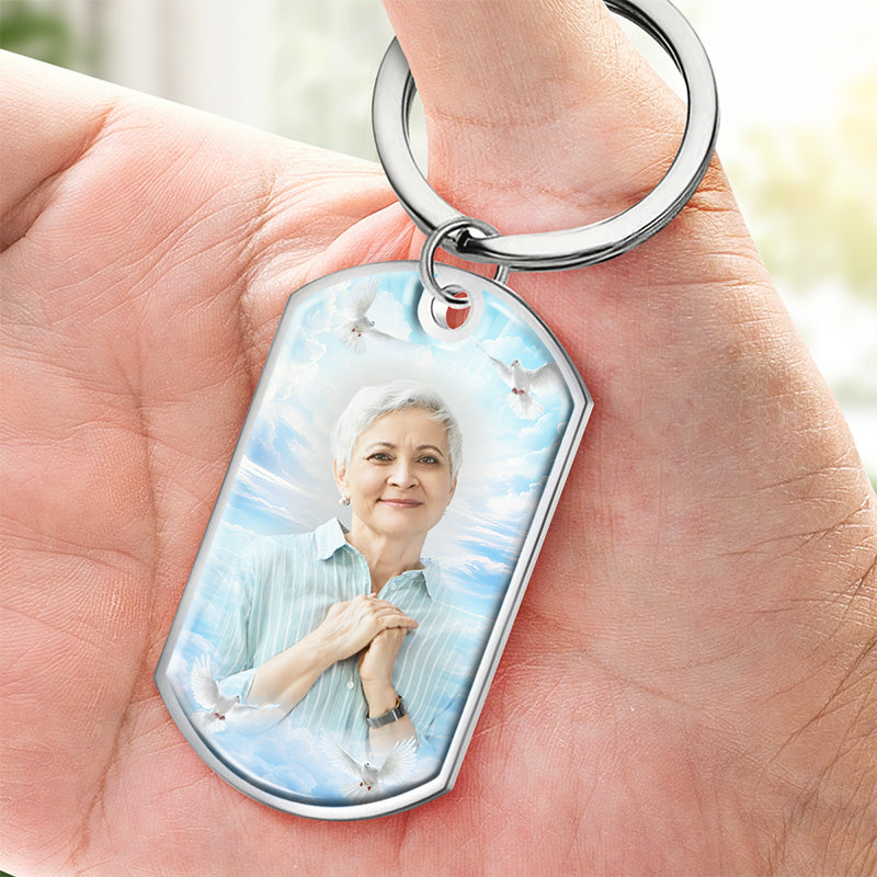 Custom Photo Loving Memories Never Die - Memorial Personalized Custom Keychain - Sympathy Gift For Family Members
