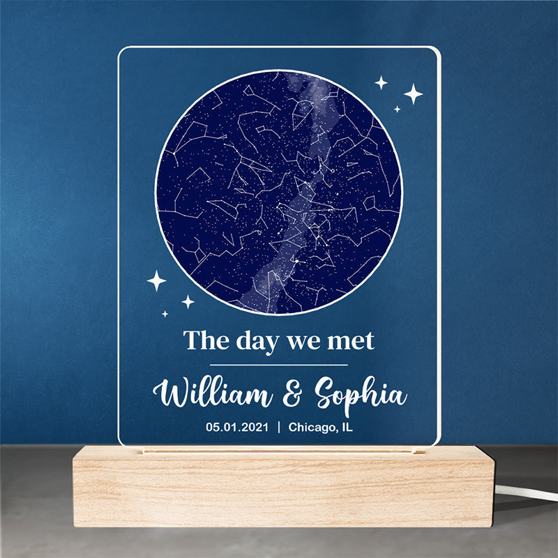 Custom Name Star Map Couple Gifts - Personalized 3D LED Light