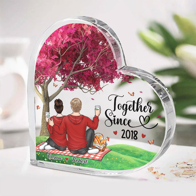 Custom Name Romantic Picnic Anniversary Gifts for Couples - Personalized Shaped Acrylic Plaque