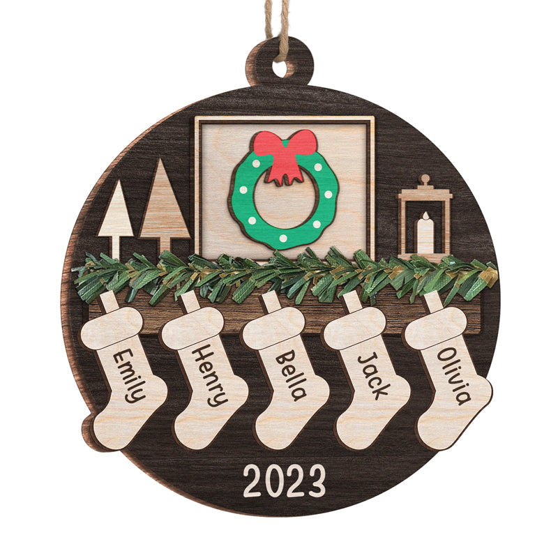 Custom Name Christmas Stocking Family Gifts - Personalized Ornament
