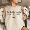 Family Forever - Family Personalized Custom Unisex Sweatshirt With Design On Sleeve - Christmas Gift For Family Members