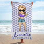 Custom Name Summer Beach Gifts for Women - Personalized Beach Towel