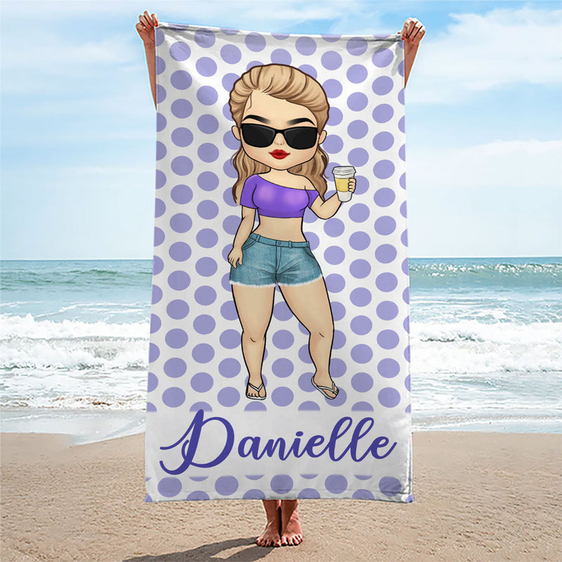 Custom Name Summer Beach Gifts for Women - Personalized Beach Towel