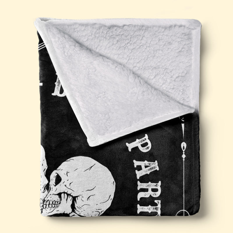 Custom Name Gothic Skeleton Couple Gifts - Personalized Blanket