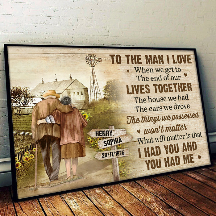 Custom Name Anniversary Gifts for Him - Personalized Poster