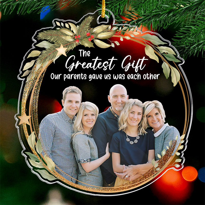 Custom Photo Christmas Family Gifts - Personalized Ornament