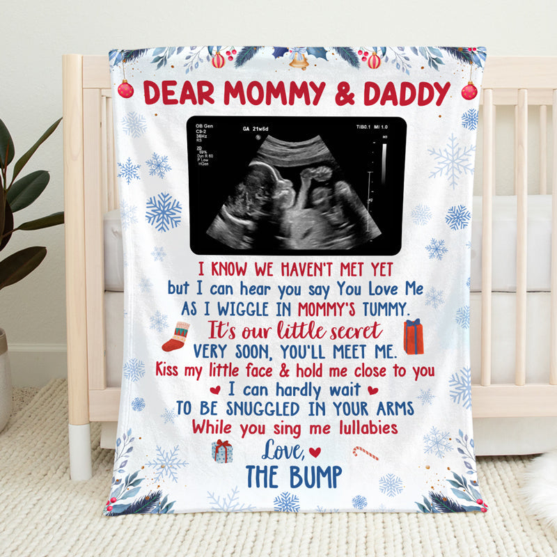 Custom Ultrasound Photo Christmas Gifts for Mom - Personalized Blanket