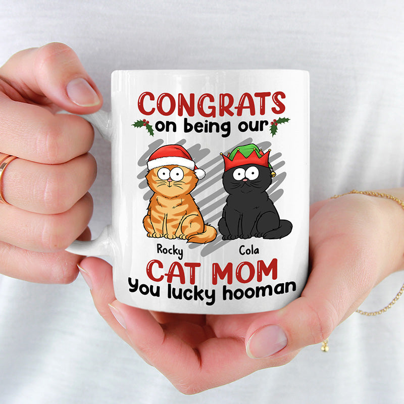 Custom Name Cat Mom Christmas Gifts - Personalized Mugs