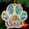 Meowy Woofmas - Dog & Cat Personalized Custom Ornament - Acrylic Paw Shaped - Christmas Gift, Sympathy Gift For Pet Owners, Pet Lovers