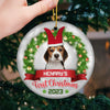Custom Photo Pawsitively Excited For The First Christmas - Dog & Cat Personalized Custom Ornament - Ceramic Round Shaped - Christmas Gift For Pet Owners, Pet Lovers