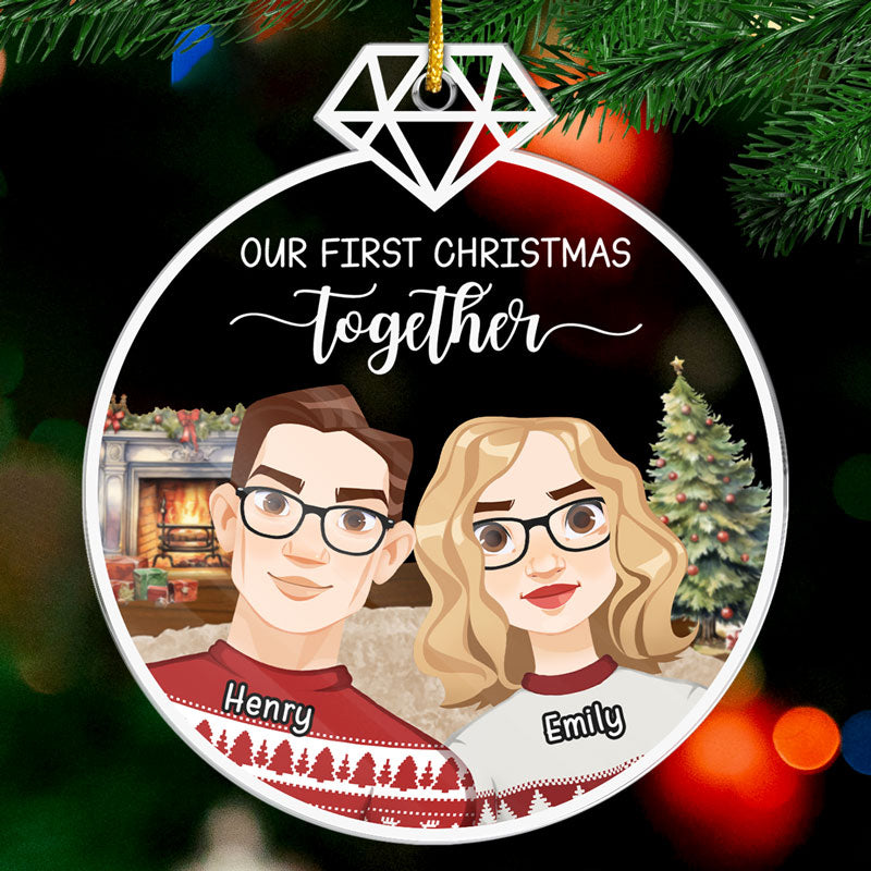 Together Now And Forever - Couple Personalized Custom Ornament - Acrylic Custom Shaped - Christmas Gift For Husband Wife, Anniversary