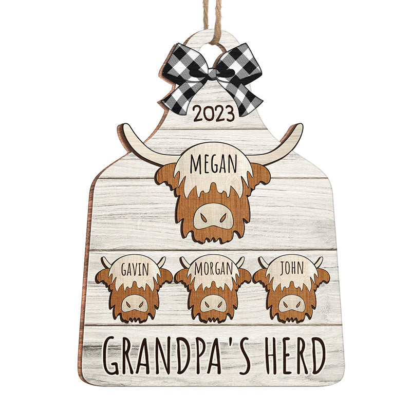 We Have A Herd - Family Personalized Custom Ornament - Wood Custom Shaped - Christmas Gift For Family Members