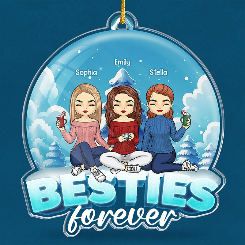 Friends Offer Free Therapy - Bestie Personalized Custom Ornament - Acrylic Custom Shaped - Christmas Gift For Best Friends, BFF, Sisters