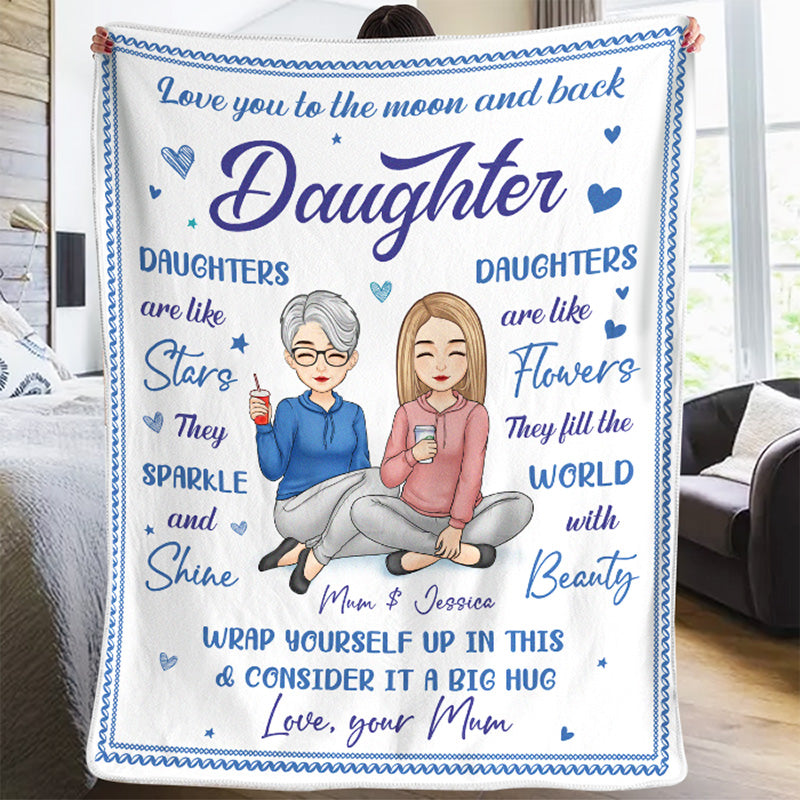 Custom Name Daughter Gifts from Mom - Personalized Blanket