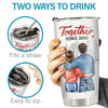 Congrats On Being My Husband Lucky Bastard - Couple Personalized Custom Tumbler - Gift For Husband Wife, Anniversary