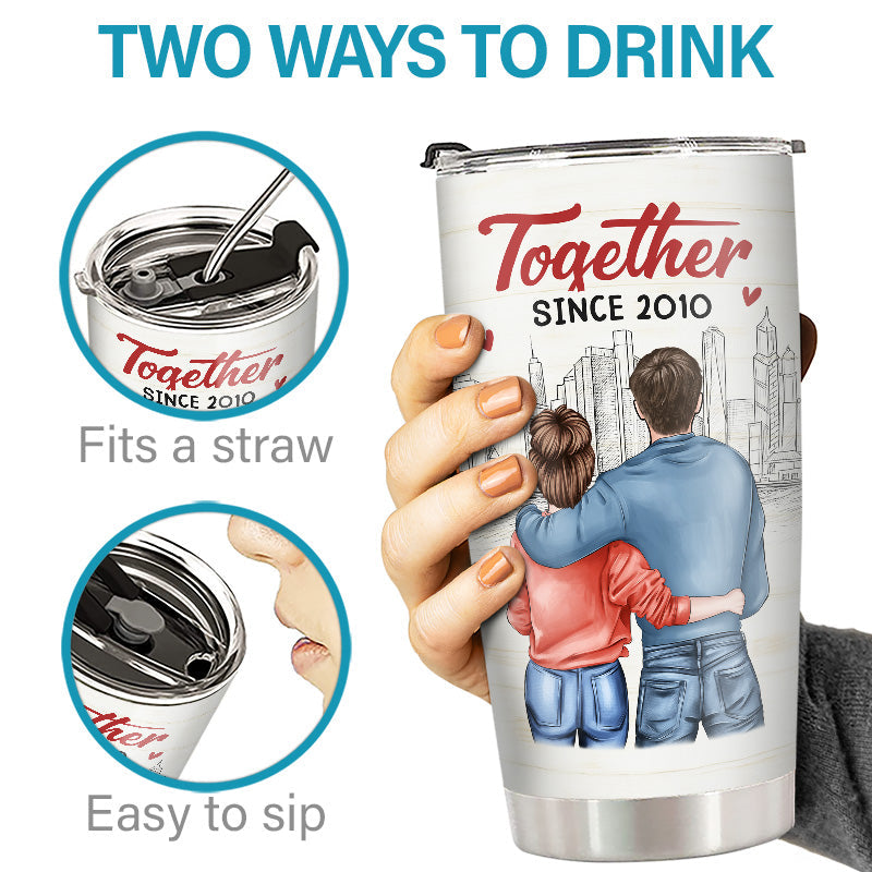 Congrats On Being My Husband Lucky Bastard - Couple Personalized Custom Tumbler - Gift For Husband Wife, Anniversary