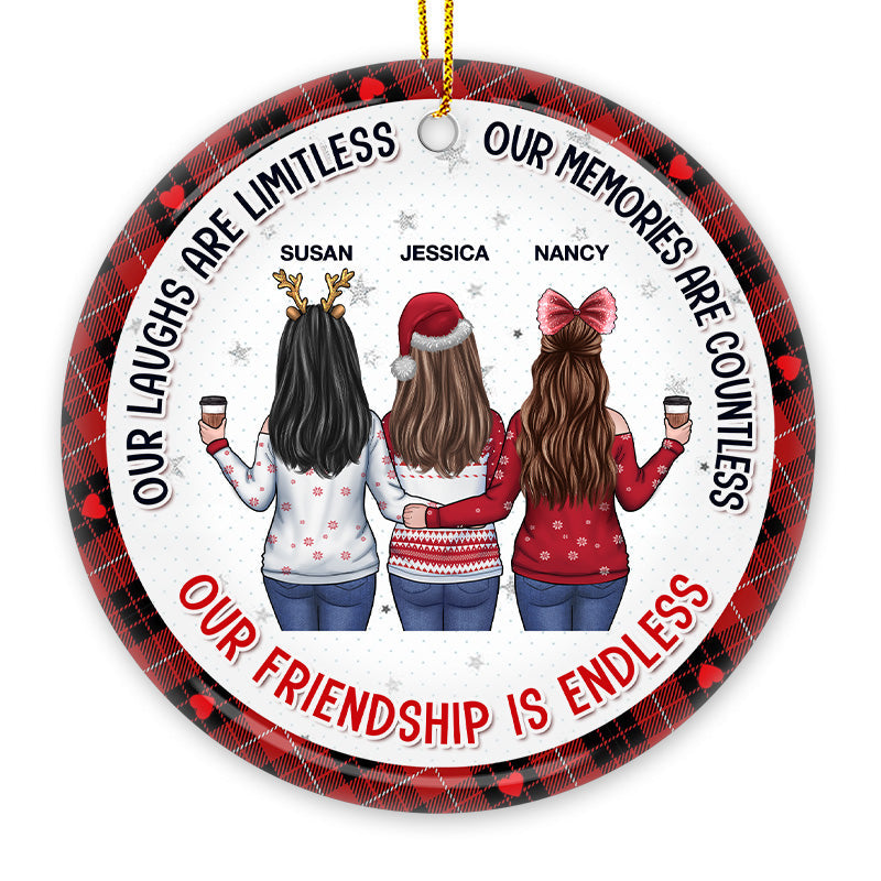 Custom Name Christmas Friendship Gifts for Women - Personalized Ceramic Ornament