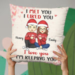 Custom Name Christmas Couple Gifts - Personalized Pillow