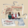 Our Hearts Are Together Forever - Memorial Personalized Custom Puzzle Shaped Acrylic Plaque - Christmas Gift, Sympathy Gift For Family Members