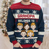 This Grandma Belongs To Green Style - Family Personalized Custom Ugly Sweatshirt - Unisex Wool Jumper - New Arrival Christmas Gift For Grandma, Grandparents