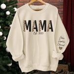 Custom Name Leopard Print Mama Family Gifts - Personalized Sweater