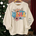 Custom Name Floral Mama Gifts for Mom - Personalized Sweater