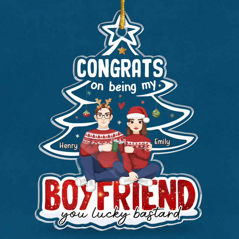 Custom Name Funny Christmas Gifts for Boyfriend - Personalized Ornament